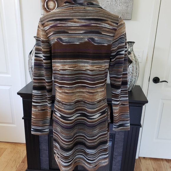 Papillon Mini Cowl Neck Knit Sweater Dress Sz M - Picture 6 of 12